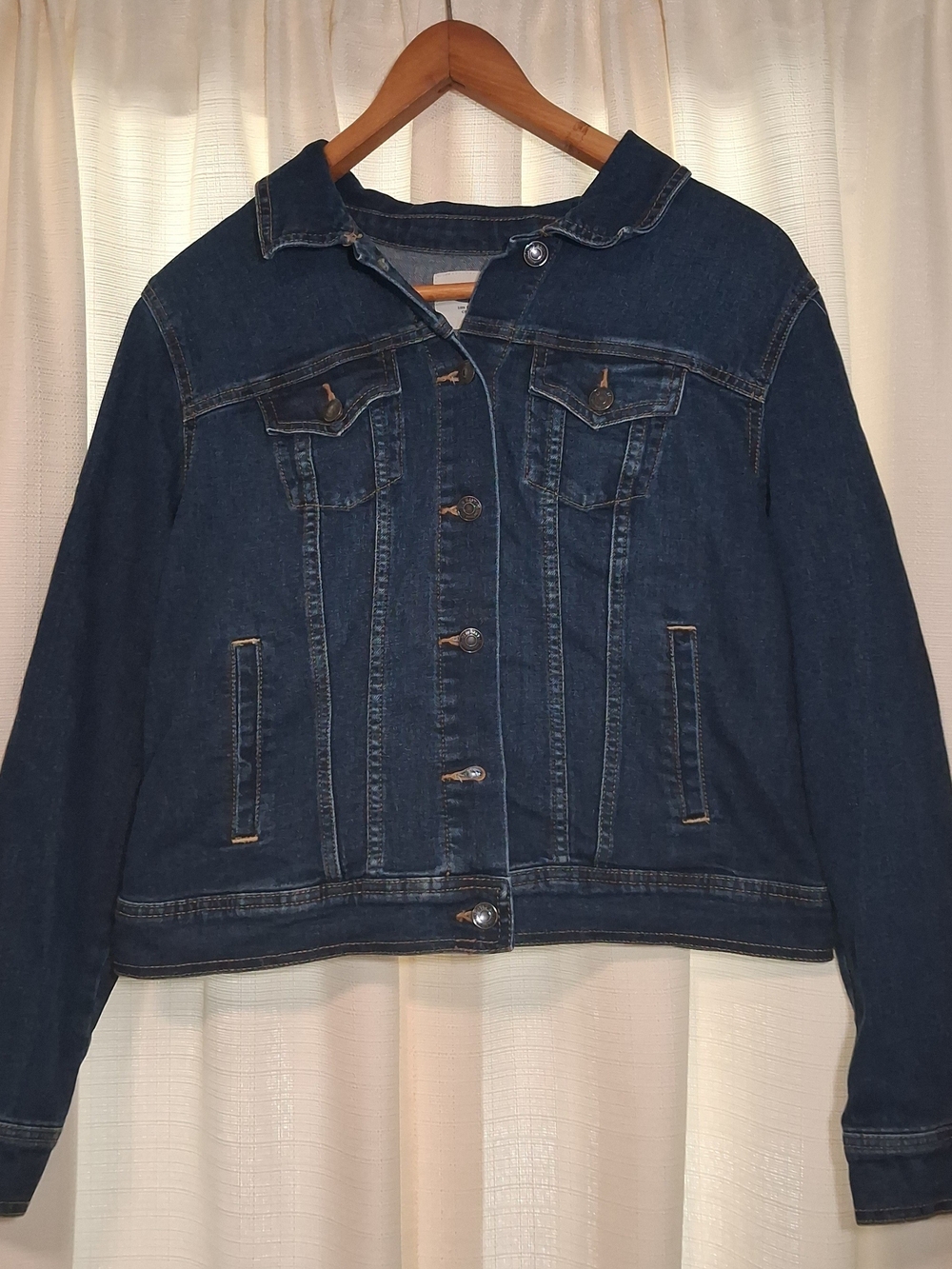 Old Navy Dark Blue Denim Jacket - Classic Button-Front Jean Jacket